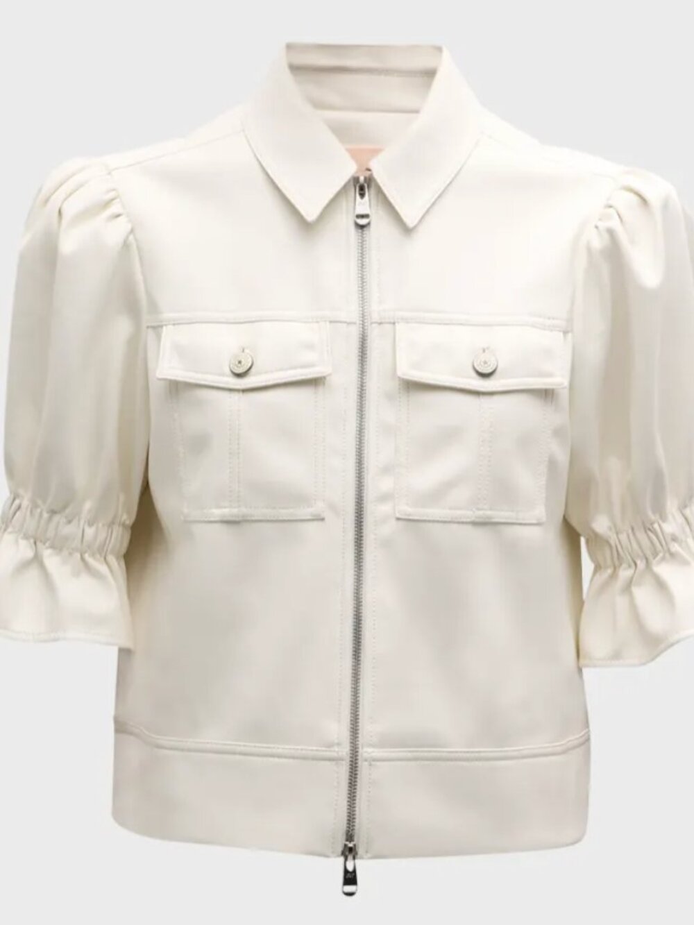 Cinq a Sept Holly Cropped Vegan Leather Jacket NWOT, size S